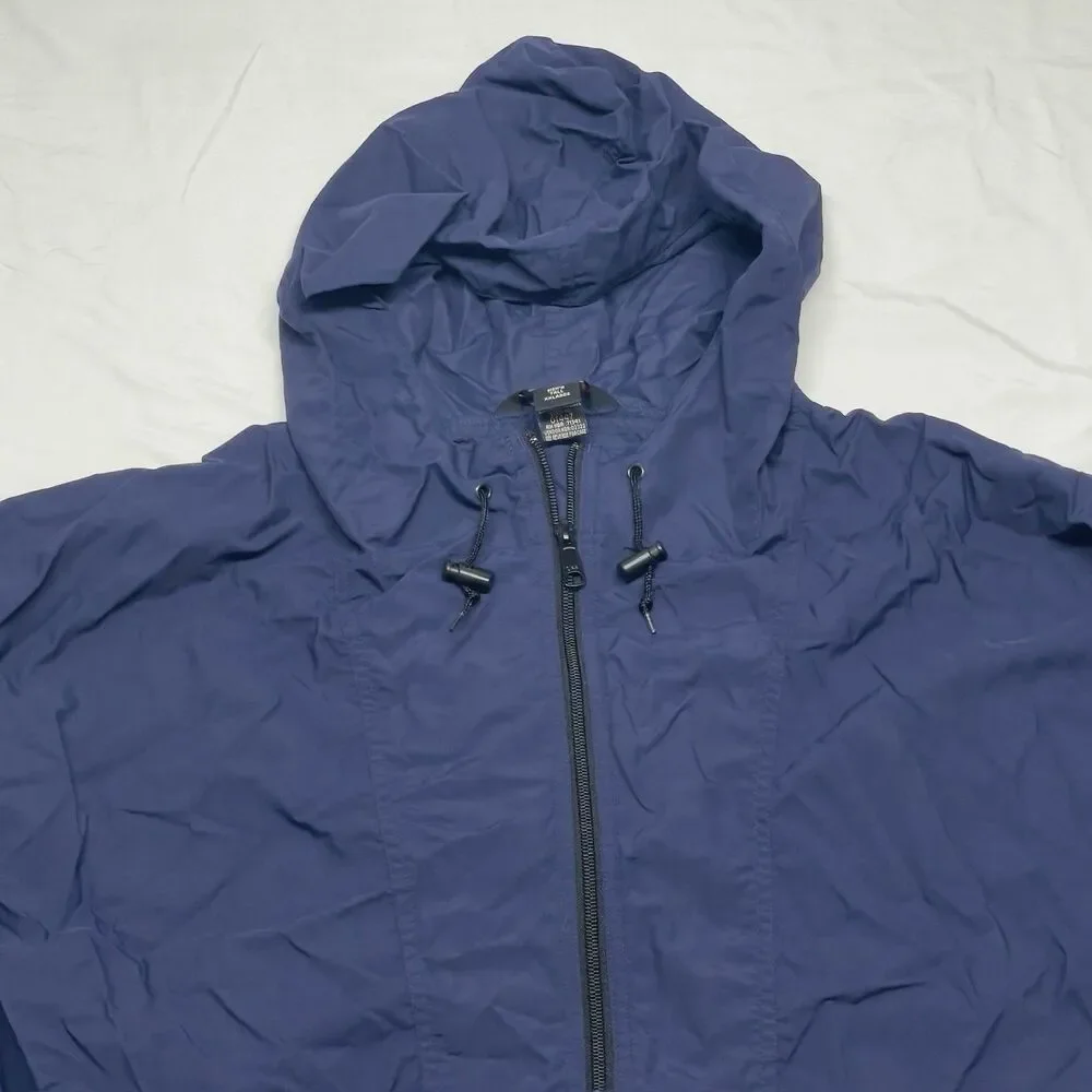 LL Bean Mens XXLT | 2XLT Tall Hooded Packable Windbreaker Navy Hidden Hoodie